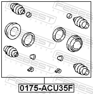 Repair Kit, brake caliper - 0175-ACU35F FEBEST