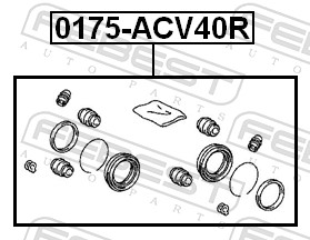 Repair Kit, brake caliper - 0175-ACV40R FEBEST