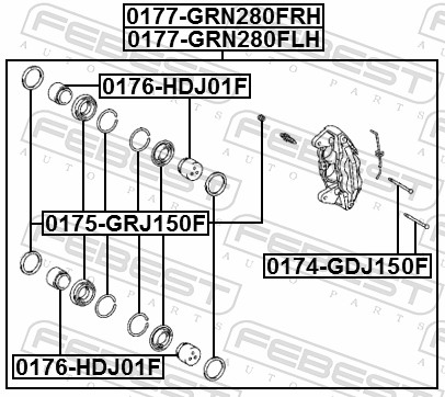 Reparatursatz, Bremssattel - 0175-GRJ150F FEBEST