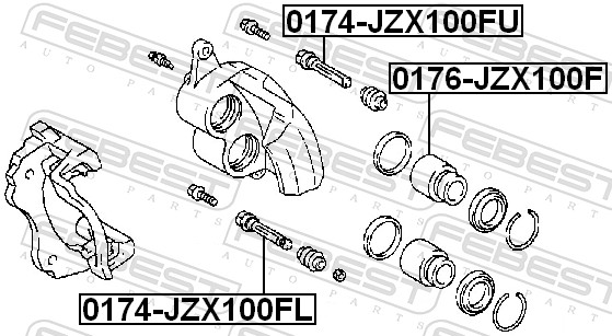 Piston, brake caliper - 0176-JZX100F FEBEST