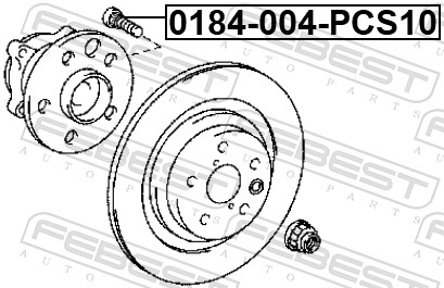 Wheel Stud - 0184-004-PCS10 FEBEST