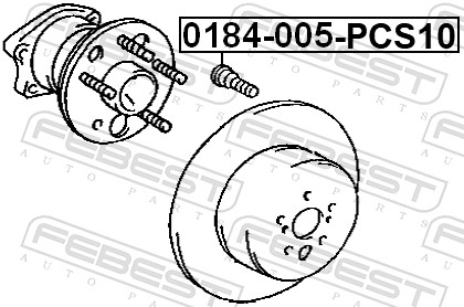 Wheel Stud - 0184-005-PCS10 FEBEST