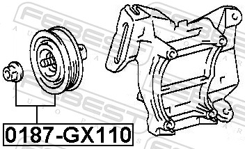 Tensioner Pulley, V-ribbed belt - 0187-GX110 FEBEST