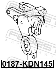Tensioner Pulley, V-ribbed belt - 0187-KDN145 FEBEST