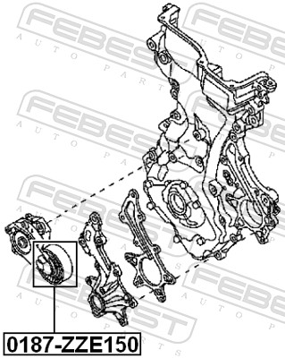 Tensioner Pulley, V-ribbed belt - 0187-ZZE150 FEBEST