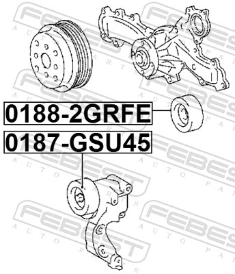 Deflection/Guide Pulley, V-ribbed belt - 0188-2GRFE FEBEST