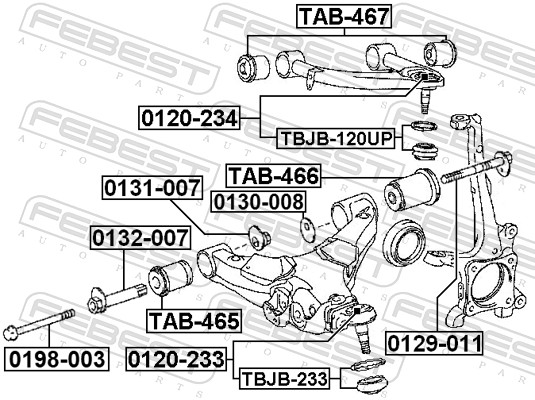 Fastening Bolts, control arm - 0198-003 FEBEST
