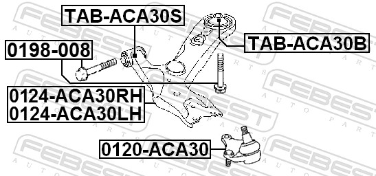 Fastening Bolts, control arm - 0198-008 FEBEST