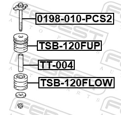 Fastening Bolts, control arm - 0198-010-PCS2 FEBEST