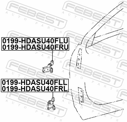 Дверной шарнир - 0199-HDASU40FRU FEBEST