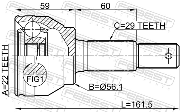 Joint Kit, drive shaft - 0210-F15 FEBEST