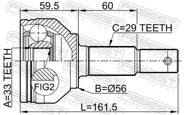 Kit giunti, Semiasse - 0210-J1016 FEBEST