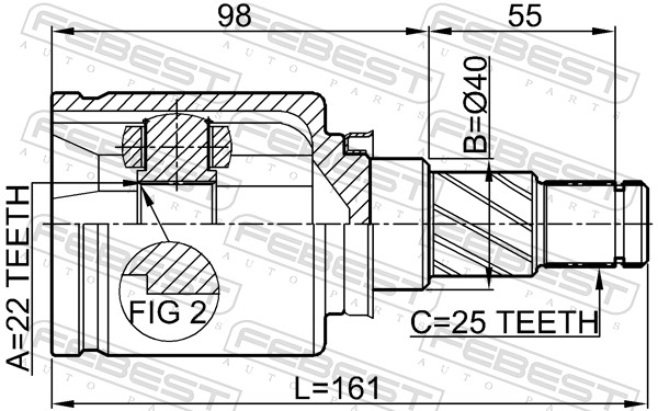 Joint Kit, drive shaft - 0211-C11X FEBEST
