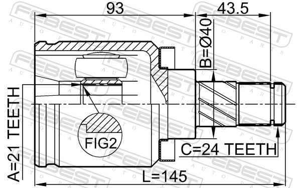 Joint Kit, drive shaft - 0211-QG15 FEBEST