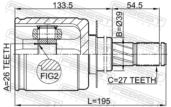 Joint Kit, drive shaft - 0211-R51 FEBEST
