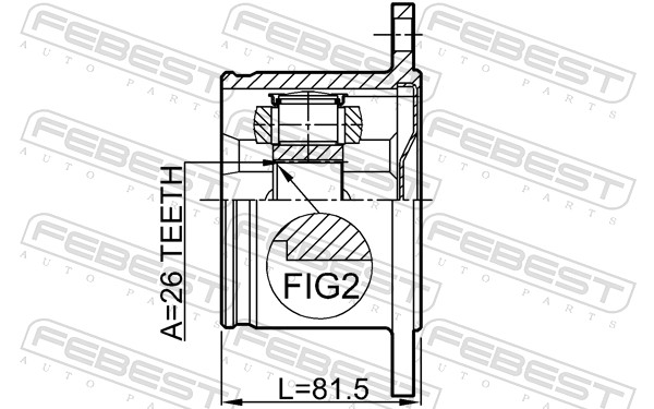 Joint Kit, drive shaft - 0211-T30RH FEBEST