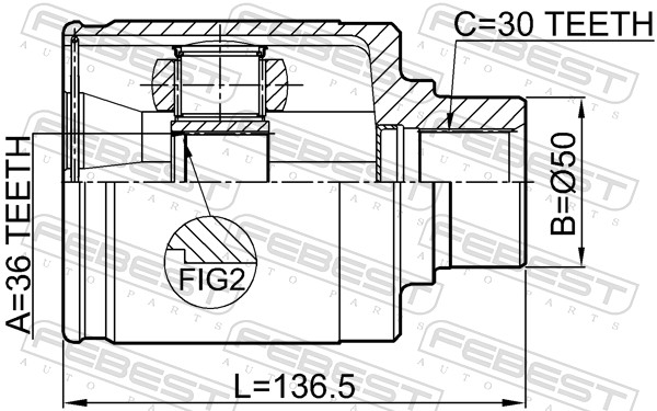 Joint Kit, drive shaft - 0211-Z50RH FEBEST
