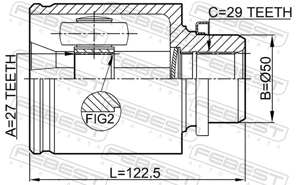 Joint Kit, drive shaft - 0211-Z51RH FEBEST