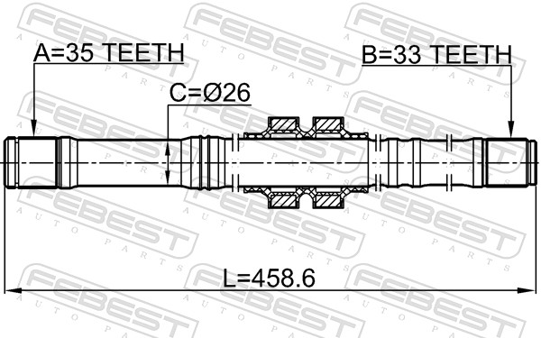 Drive Shaft - 0212-J10LH FEBEST
