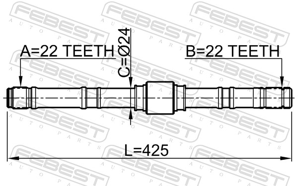 kardaninis velenas - 0212-P10LH FEBEST
