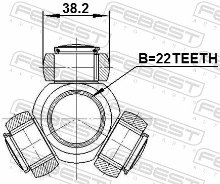 Tripod Hub, drive shaft - 0216-F15 FEBEST