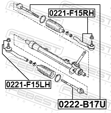 Tie Rod End - 0221-F15LH FEBEST