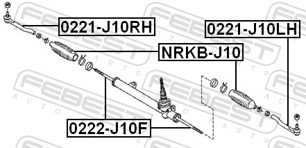 Tie Rod End - 0221-J10RH FEBEST