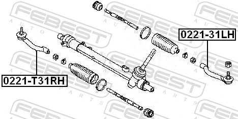 Tie Rod End - 0221-T31RH FEBEST