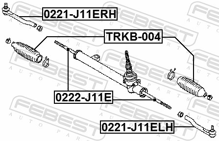 Inner Tie Rod - 0222-J11E FEBEST