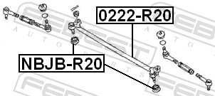 Inner Tie Rod - 0222-R20 FEBEST