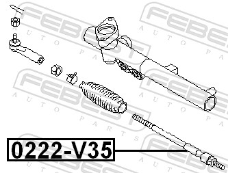 Inner Tie Rod - 0222-V35 FEBEST