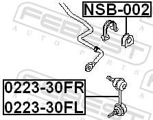 Rod/Strut, stabiliser - 0223-30FL FEBEST
