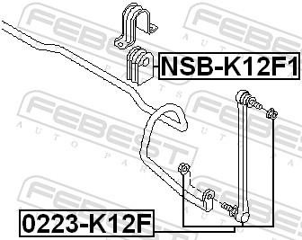 šarnyro stabilizatorius - 0223-K12F FEBEST