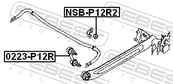 Rod/Strut, stabiliser - 0223-P12R FEBEST