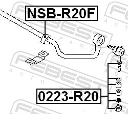 Rod/Strut, stabiliser - 0223-R20 FEBEST