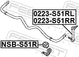 šarnyro stabilizatorius - 0223-S51RL FEBEST