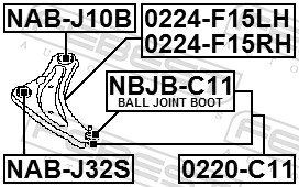 Track Control Arm - 0224-F15RH FEBEST