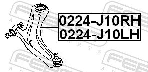Track Control Arm - 0224-J10RH FEBEST