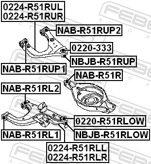 Track Control Arm - 0224-R51RLL FEBEST