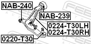 Track Control Arm - 0224-T30LH FEBEST