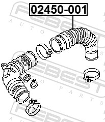 Hose, air supply - 02450-001 FEBEST