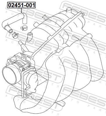 Flessibile, Scarico aria copritestata - 02451-001 FEBEST
