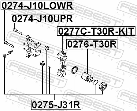 Guide Bolt, brake caliper - 0274-J10UPR FEBEST