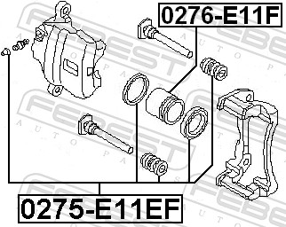 Поршень, корпус скобы тормоза - 0276-E11F FEBEST