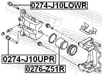 Piston, brake caliper - 0276-Z51R FEBEST