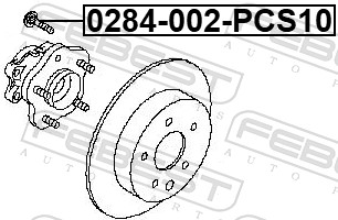 Wheel Stud - 0284-002-PCS10 FEBEST
