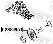 Deflection/Guide Pulley, V-ribbed belt - 0288-R51 FEBEST