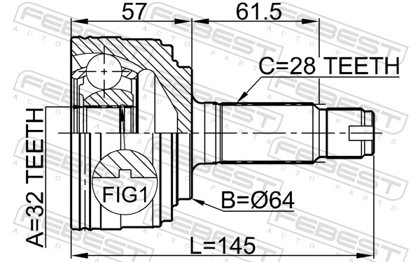 Joint Kit, drive shaft - 0310-033 FEBEST