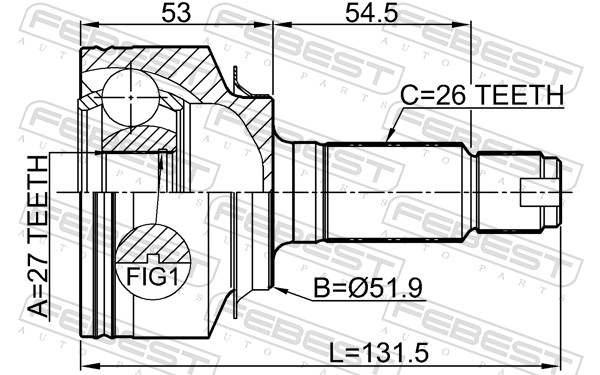 Joint Kit, drive shaft - 0310-CITYAT FEBEST