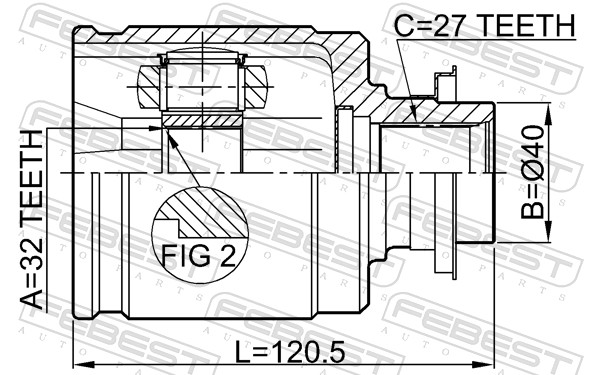 Joint Kit, drive shaft - 0311-CRVLH FEBEST